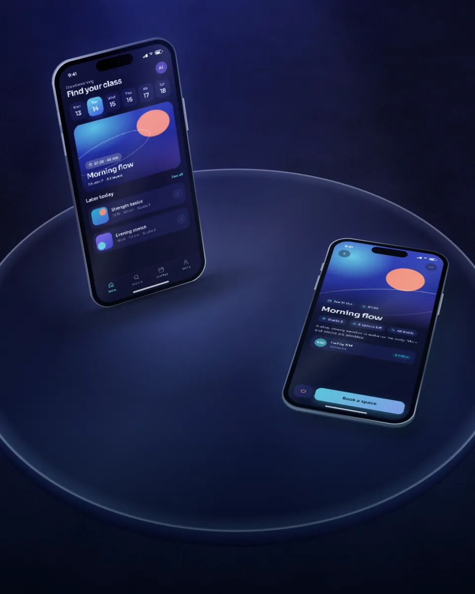 Illustration of a mobile app on two phones